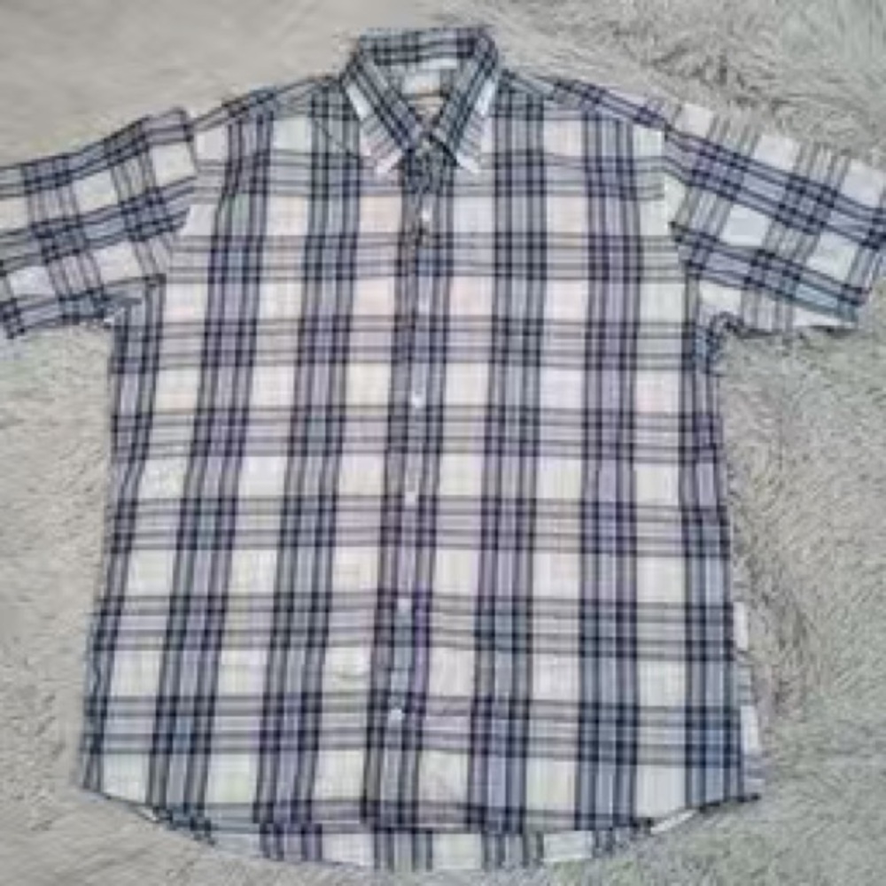 Peter Millar Shirt Mens M Blue Button Up Check Pocket Casual Preppy Career